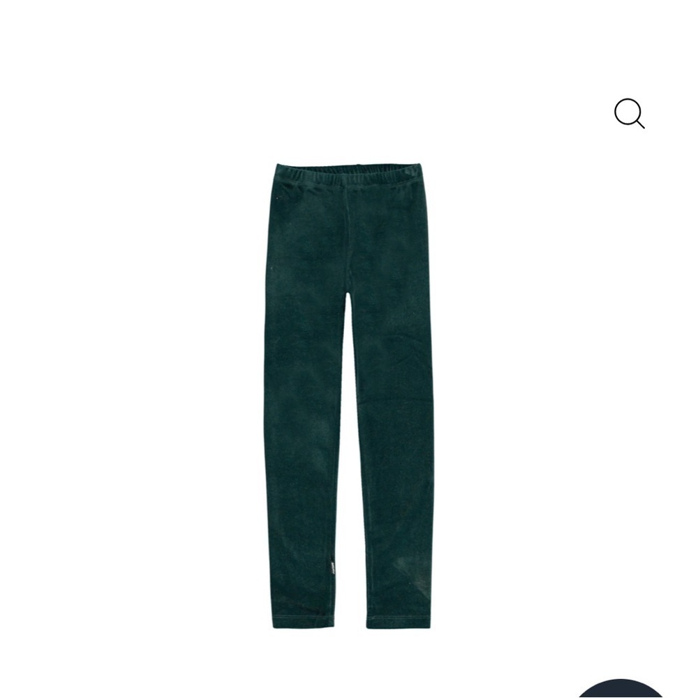 Molo Deep Green Kids Leggings. Velvet feeling